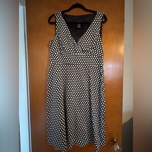 Spense Black and White Polka Dot Midi Dress